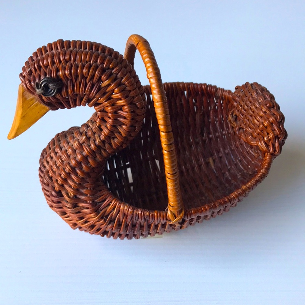 Miniature Wicker Duck Basket